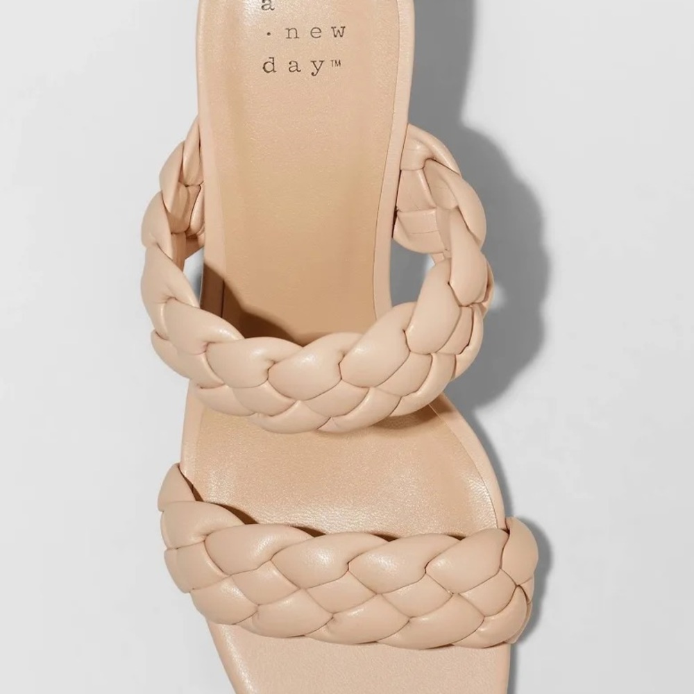 A New Day Women's Braided Block Heels - Tan - Picture 2 of 4